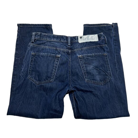 Gap 1969 Jeans Mens 32 X 28 Morrison Straight Leg Button Fly Dark Wash Denim - Picture 3 of 12